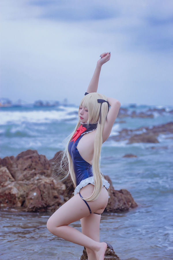 [Net Red COS] Populair Coser Nizuo Nisa-Blauw Marie Rose Badpak