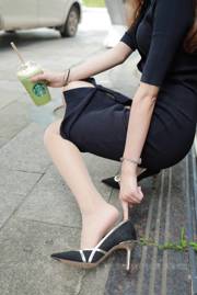 [IESS 奇思趣向] Si Xiangjia 837: Meias "Sweet Frappuccino" de Wan Ping com belas pernas