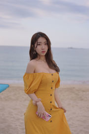 [COS 복지] 인기 코스어 쿠로카와 - 섬여행 옐로우 드레스